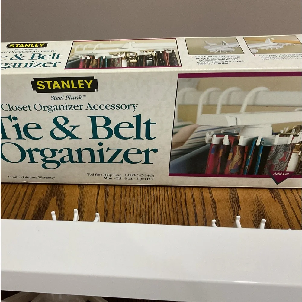 Tie & belt organizer for any closet rod